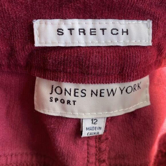Take 50% OFF- Jones New York Stretch Stylish Red Corduroy Pants, Size-12 - Picture 9 of 10